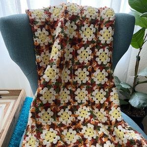 Retro Afghan crochet blanket